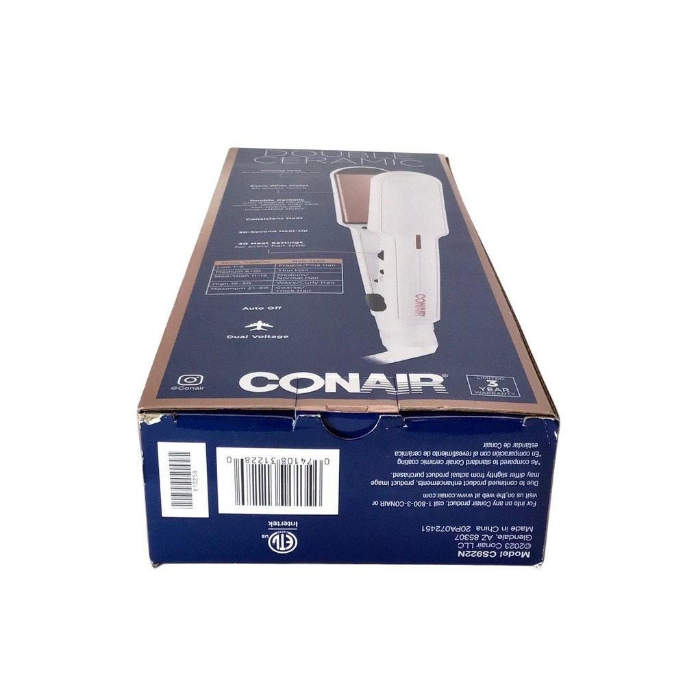 Conair Double Ceramic 1‎ 1/2 Inch Flat Iron Hair Straightener Extra Wide Plates - Picture 10 of 11